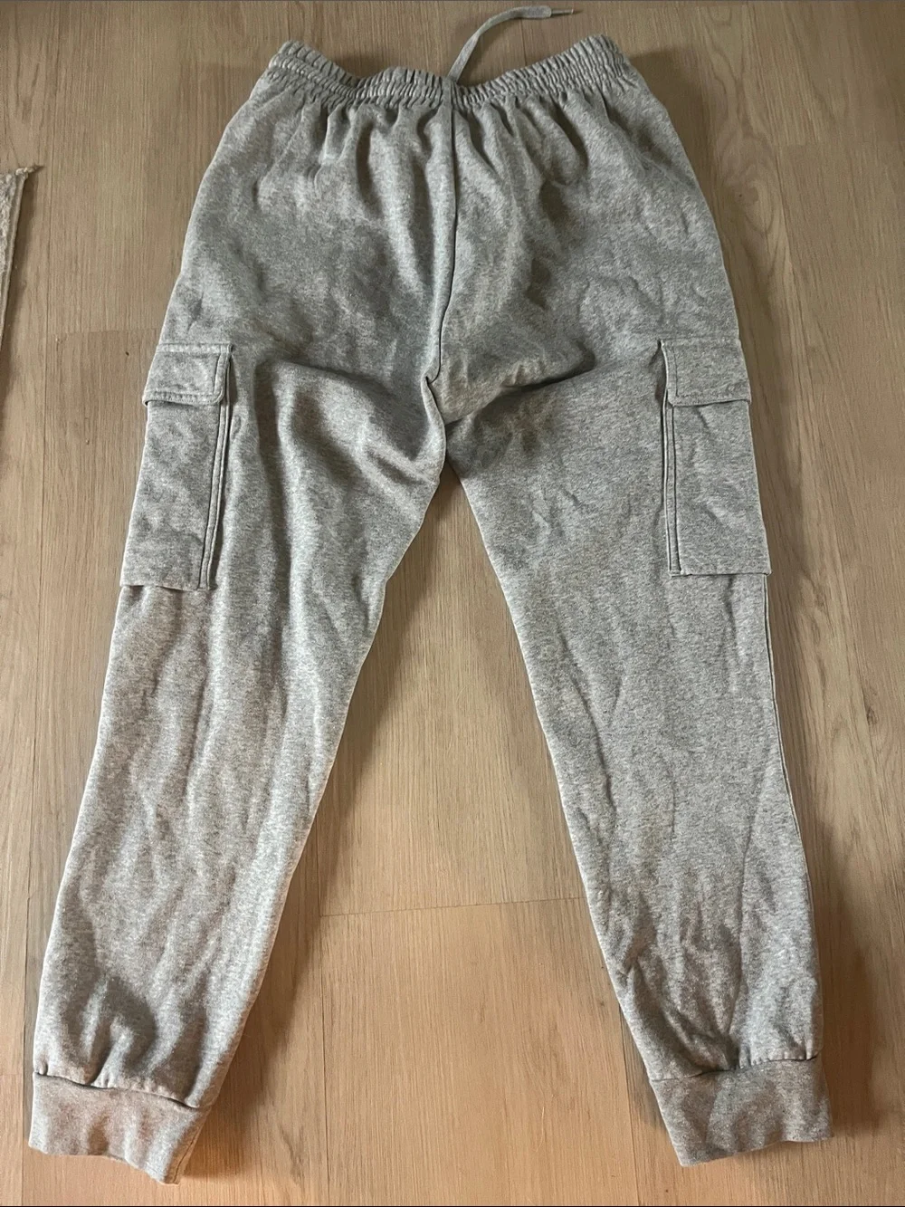 Adidas Men's medium Light Gray Cargo Joggers with Drawstring